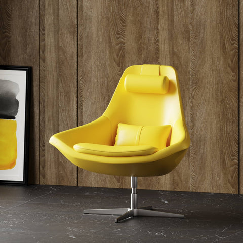 Modern Kenora Modern Yellow Eco Leather Accent Chair  Model VGBNEC-096
