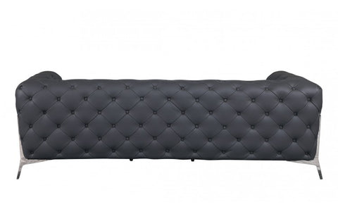 970 DivanItalia Dark Gray Sofa and Loveseat Set – Top Grain Italian LeatherModel:  970-DK_GRAY-2PC
