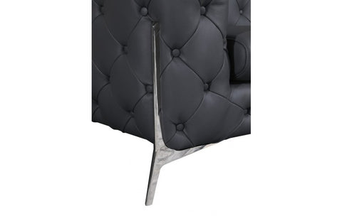 970 DivanItalia Dark Gray Chair – Top Grain Italian LeatherModel:  970-DK_GRAY-CH