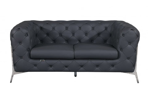 970 DivanItalia Dark Gray Loveseat – Top Grain Italian LeatherModel:  970-DK_GRAY-L