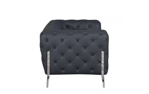 970 DivanItalia Dark Gray Sofa and Loveseat Set – Top Grain Italian LeatherModel:  970-DK_GRAY-2PC