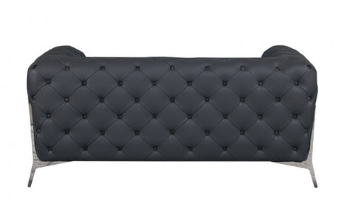 970 DivanItalia Dark Gray Sofa and Loveseat Set – Top Grain Italian LeatherModel:  970-DK_GRAY-2PC