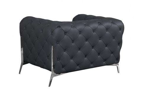 970 DivanItalia Dark Gray Chair – Top Grain Italian LeatherModel:  970-DK_GRAY-CH