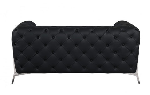 970 DivanItalia Black Sofa and Loveseat Set – Top Grain Italian LeatherModel:  970-BLACK-2PC