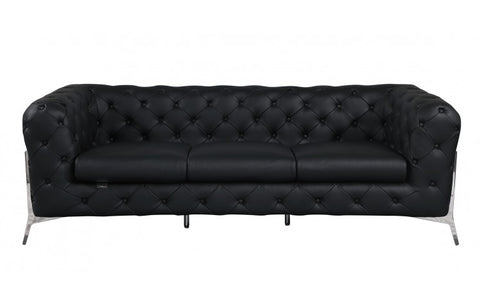 970 DivanItalia Black Sofa and Loveseat Set – Top Grain Italian LeatherModel:  970-BLACK-2PC