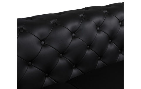 970 DivanItalia Black Sofa and Loveseat Set – Top Grain Italian LeatherModel:  970-BLACK-2PC