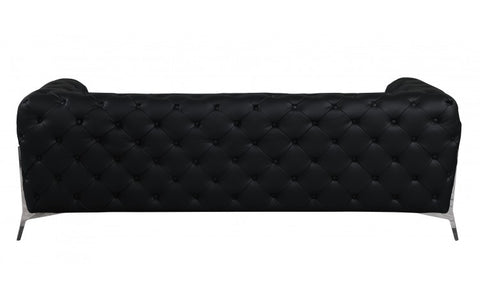 970 DivanItalia Black Sofa and Loveseat Set – Top Grain Italian LeatherModel:  970-BLACK-2PC