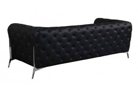 970 DivanItalia Black Sofa and Loveseat Set – Top Grain Italian LeatherModel:  970-BLACK-2PC