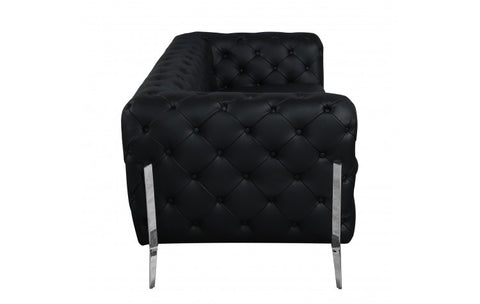 970 DivanItalia Black Sofa and Loveseat Set – Top Grain Italian LeatherModel:  970-BLACK-2PC