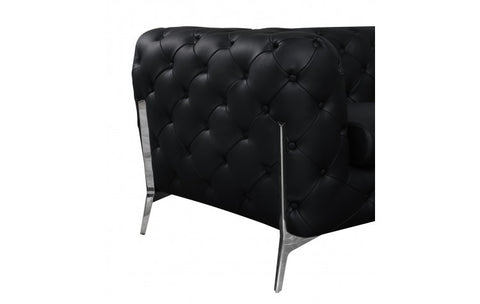 970 DivanItalia Black Sofa and Loveseat Set – Top Grain Italian LeatherModel:  970-BLACK-2PC