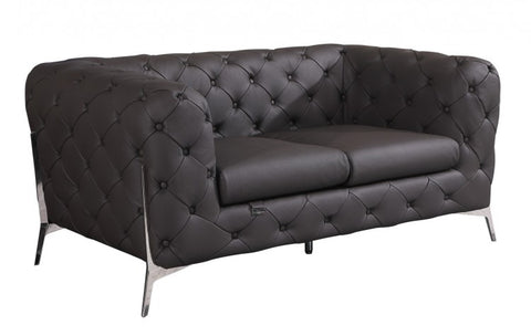 970 DivanItalia Brown Sofa and Loveseat Set – Top Grain Italian LeatherModel:  970-BROWN-2PC