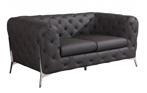 970 DivanItalia Brown Loveseat – Top Grain Italian LeatherModel:  970-BROWN-L