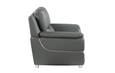 4572 Gray Genuine Leather ChairModel:  4572-GRAY-CH