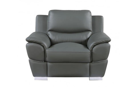 4572 Gray Genuine Leather ChairModel:  4572-GRAY-CH