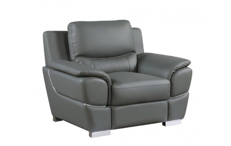 4572 Gray Genuine Leather ChairModel:  4572-GRAY-CH