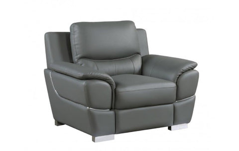 4572 Gray Genuine Leather ChairModel:  4572-GRAY-CH