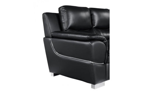 4572 Black Genuine Leather SofaModel:  4572-BLACK-S