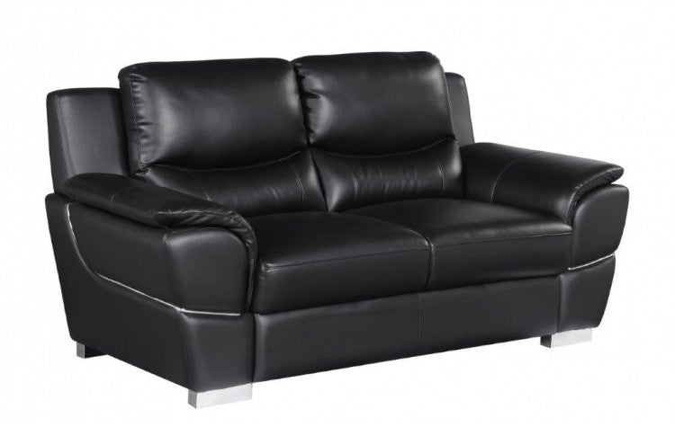 4572 Black Genuine Leather LoveseatModel:  4572-BLACK-L