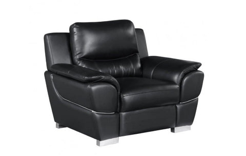4572 Black Genuine Leather ChairModel:  4572-BLACK-CH