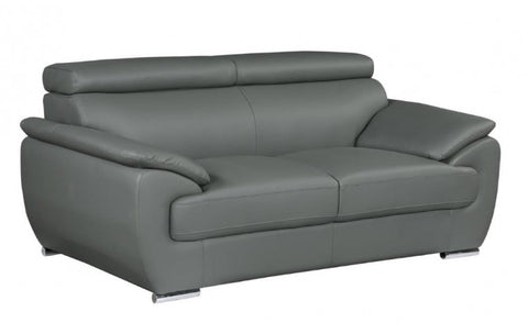 4571 Gray Genuine Leather LoveseatModel:  4571-GRAY-L
