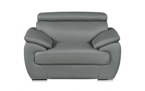 4571 Gray Genuine Leather ChairModel:  4571-GRAY-CH