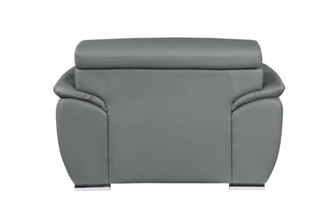 4571 Gray Genuine Leather ChairModel:  4571-GRAY-CH