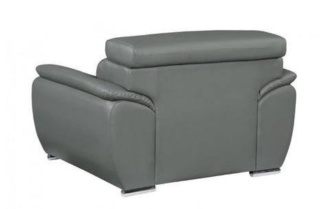 4571 Gray Genuine Leather ChairModel:  4571-GRAY-CH