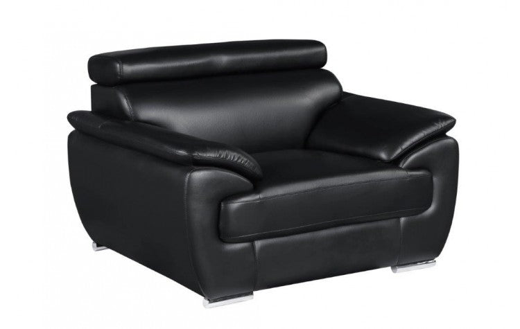 4571 Black Genuine Leather ChairModel:  4571-BLACK-CH