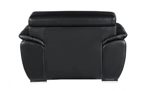 4571 Black Genuine Leather ChairModel:  4571-BLACK-CH