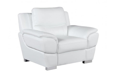 4572 White Genuine Leather ChairModel:  4572-WHITE-CH