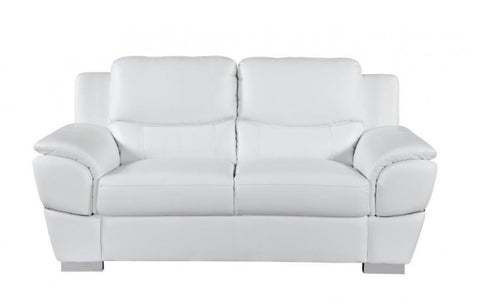 4572 White Genuine Leather LoveseatModel:  4572-WHITE-L