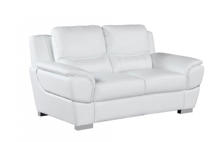 4572 White Genuine Leather LoveseatModel:  4572-WHITE-L