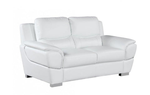 4572 White Genuine Leather LoveseatModel:  4572-WHITE-L