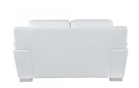 4572 White Genuine Leather LoveseatModel:  4572-WHITE-L