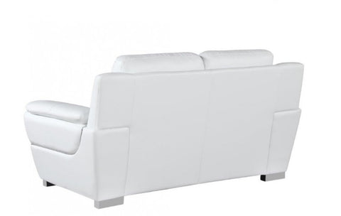4572 White Genuine Leather LoveseatModel:  4572-WHITE-L