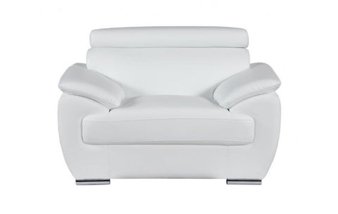 4571 White Genuine Leather ChairModel:  4571-WHITE-CH