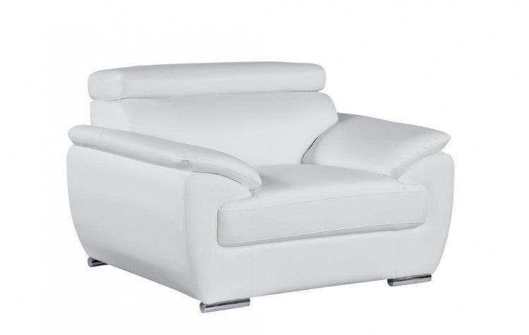 4571 White Genuine Leather ChairModel:  4571-WHITE-CH