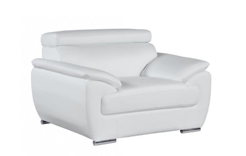 4571 White Genuine Leather ChairModel:  4571-WHITE-CH