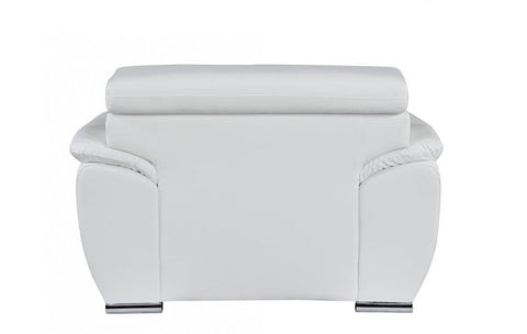 4571 White Genuine Leather ChairModel:  4571-WHITE-CH