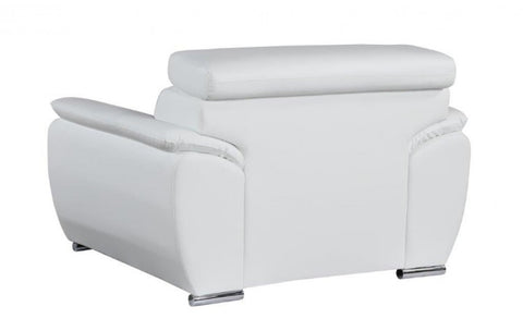 4571 White Genuine Leather ChairModel:  4571-WHITE-CH