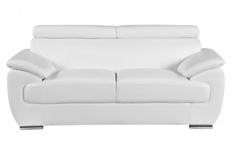 4571 White Genuine Leather LoveseatModel:  4571-WHITE-L