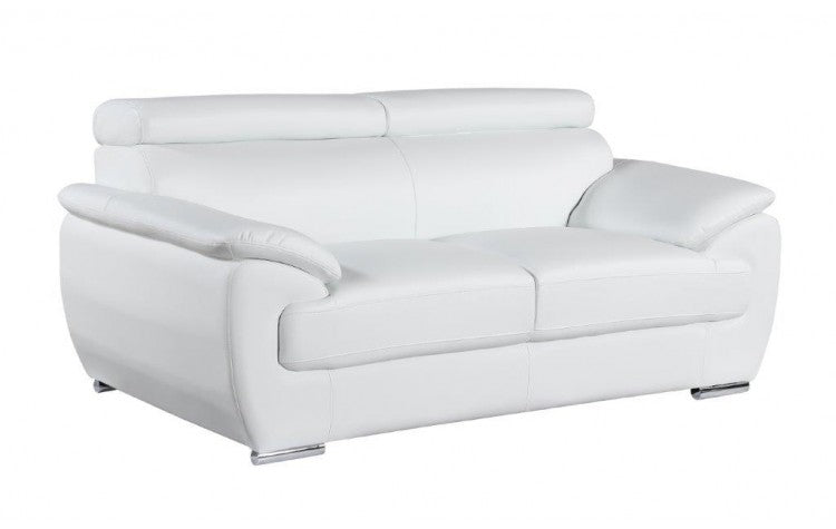4571 White Genuine Leather LoveseatModel:  4571-WHITE-L
