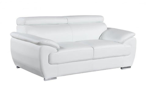 4571 White Genuine Leather LoveseatModel:  4571-WHITE-L