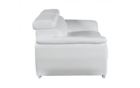 4571 White Genuine Leather LoveseatModel:  4571-WHITE-L