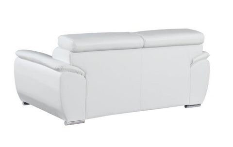 4571 White Genuine Leather LoveseatModel:  4571-WHITE-L