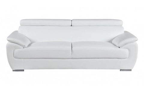 4571 White Genuine Leather SofaModel:  4571-WHITE-S