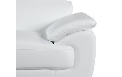4571 White Genuine Leather LoveseatModel:  4571-WHITE-L
