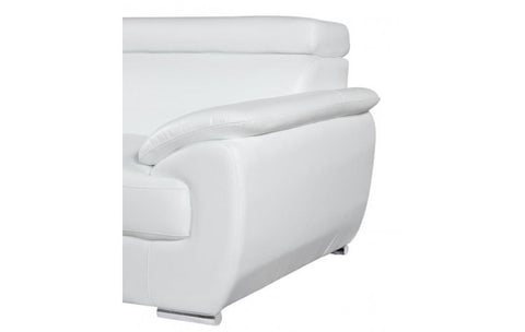 4571 White Genuine Leather LoveseatModel:  4571-WHITE-L