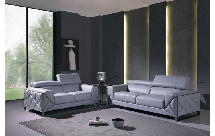 903 DivanItalia Light Blue Sofa and Loveseat Set – Top Grain Italian LeatherModel:  903-LIGHT_BLUE-2PC