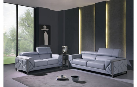 903 DivanItalia Light Blue Sofa and Loveseat Set – Top Grain Italian LeatherModel:  903-LIGHT_BLUE-2PC